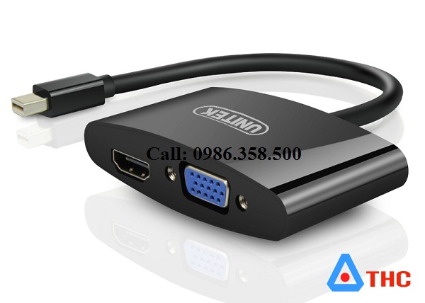 Cáp chuyển đổi, Cáp Mini DisPlayPort vga +hdmi Unitek Y-6328BK